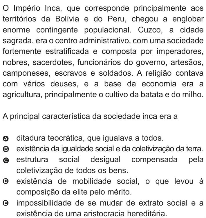 Questão 16 no caderno Azul do ENEM 2010
