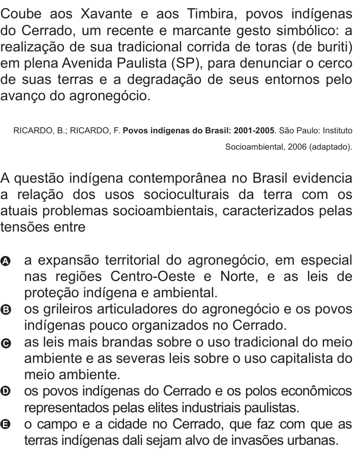 Questão 17 no caderno Azul do ENEM 2010