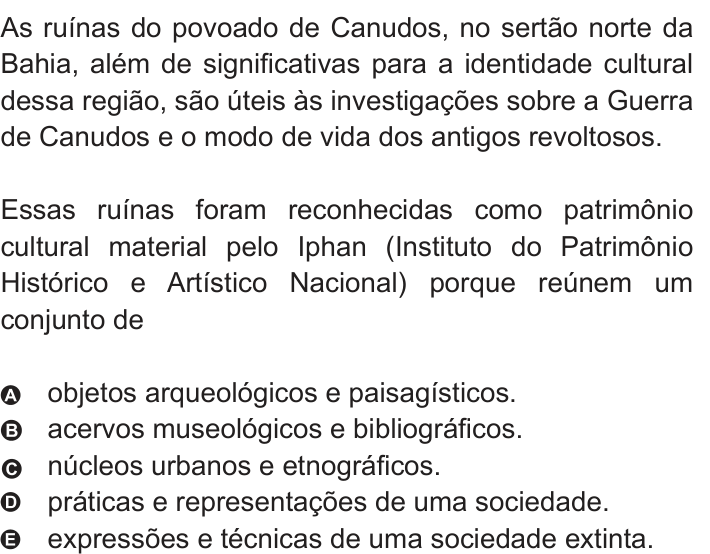 Questão 21 no caderno Azul do ENEM 2010