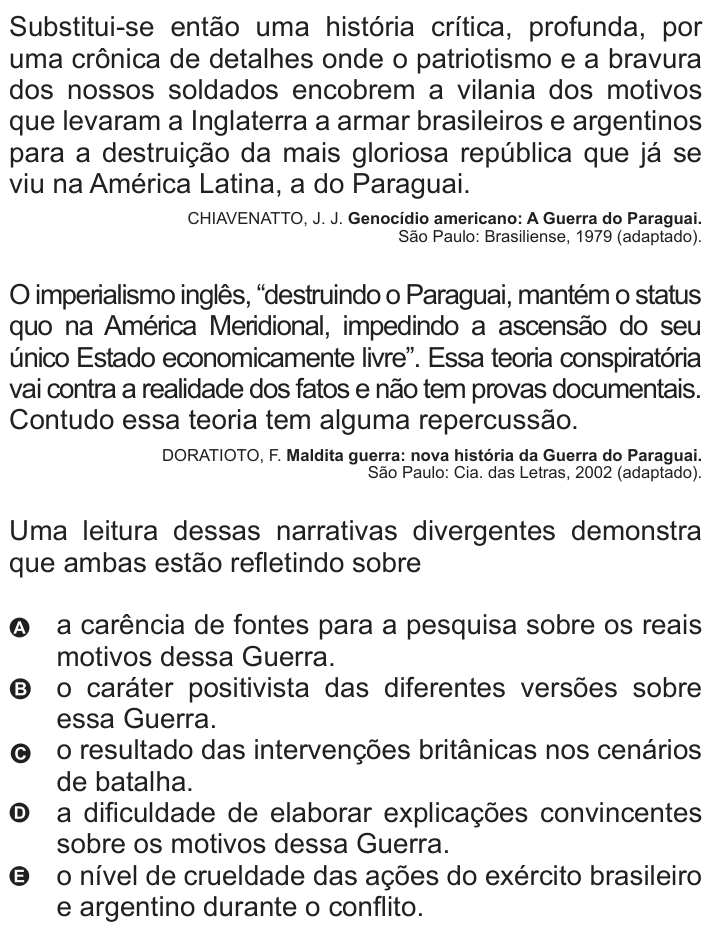 Questão 22 no caderno Azul do ENEM 2010