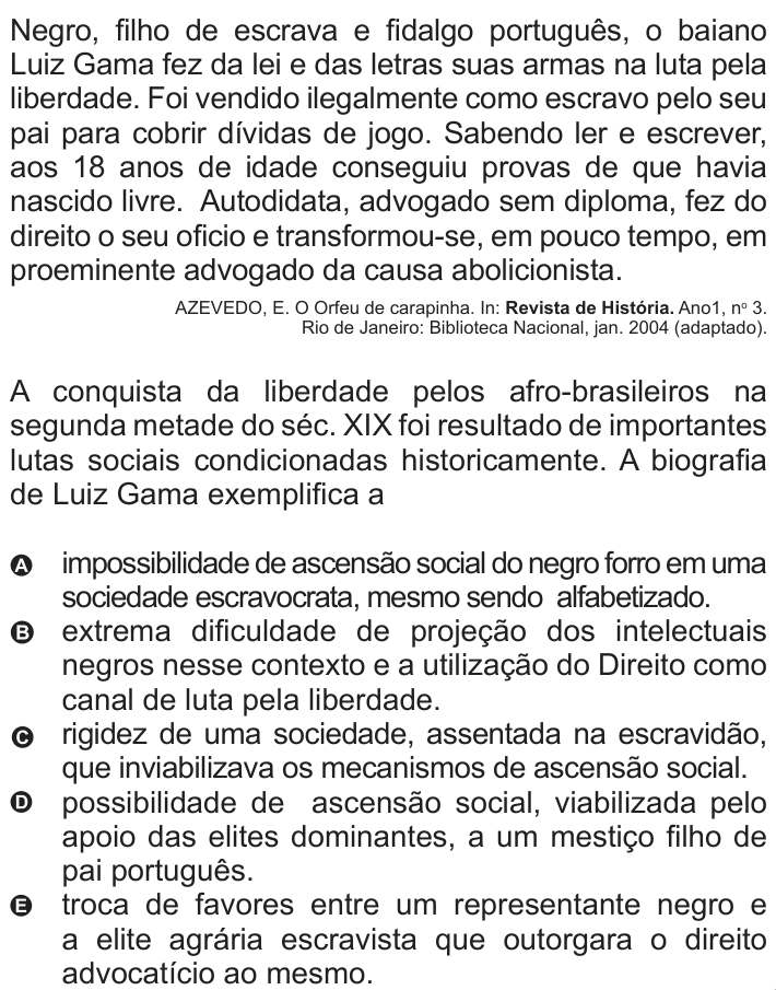 Questão 23 no caderno Azul do ENEM 2010