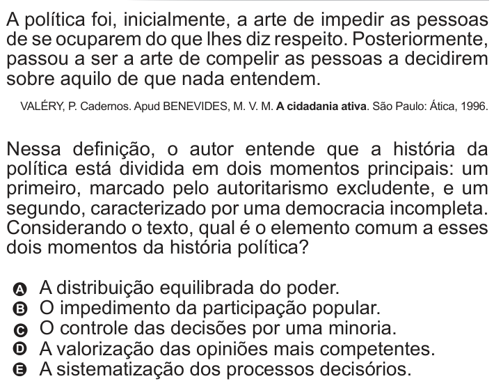 Questão 29 no caderno Azul do ENEM 2010