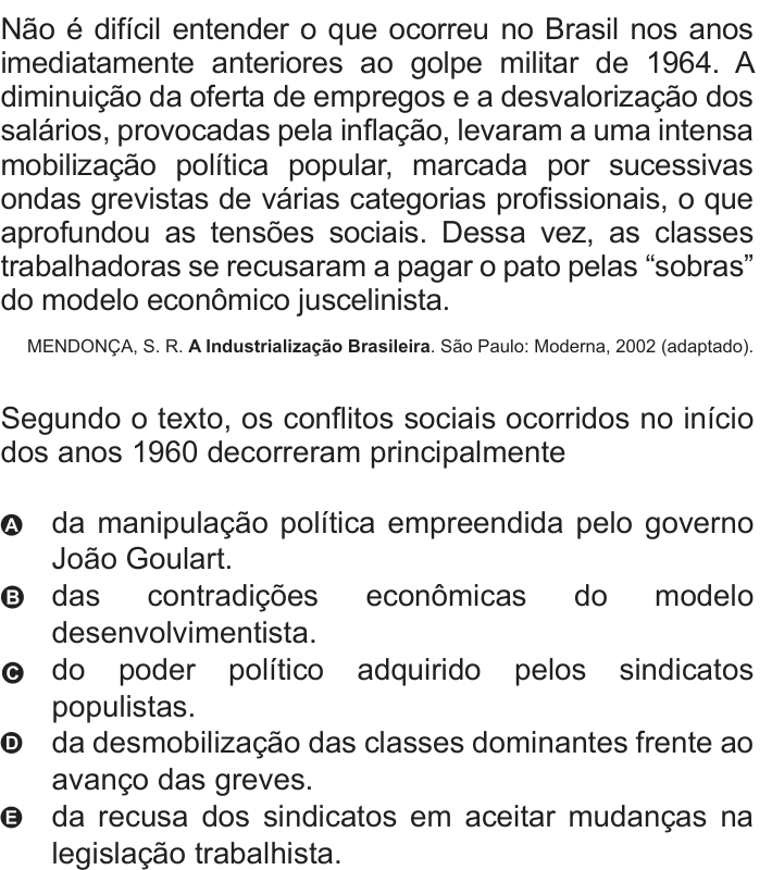 Questão 33 no caderno Azul do ENEM 2010