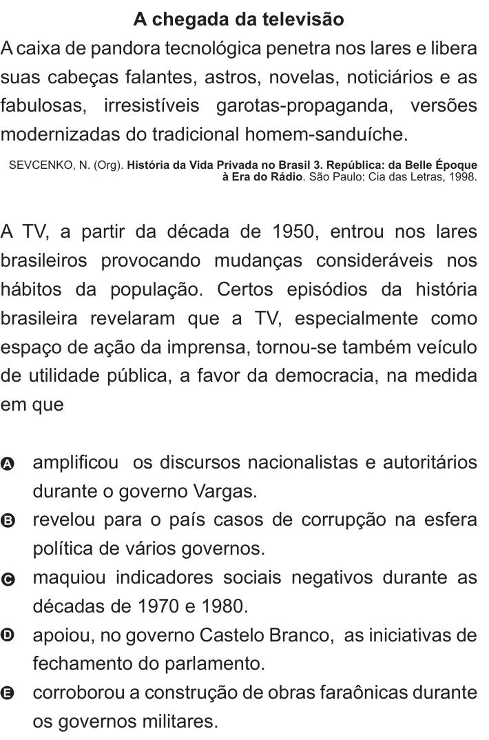 Questão 36 no caderno Azul do ENEM 2010