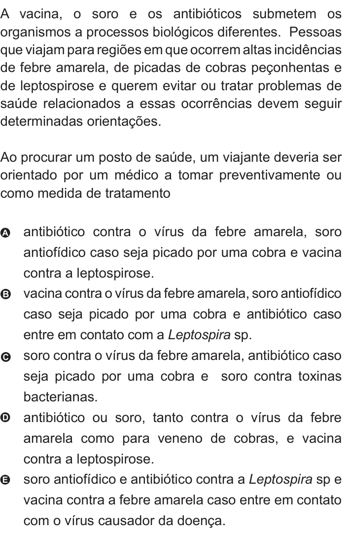 Questão 46 no caderno Azul do ENEM 2010