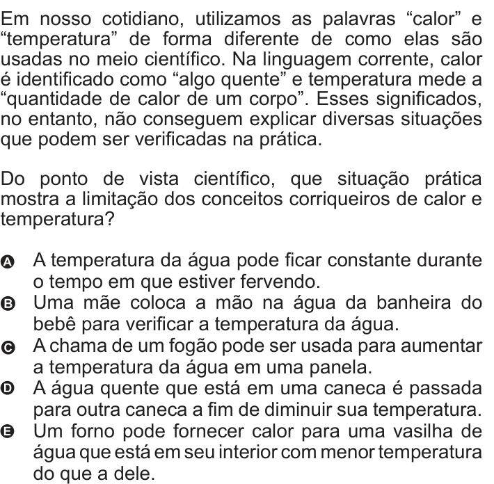 Questão 50 no caderno Azul do ENEM 2010