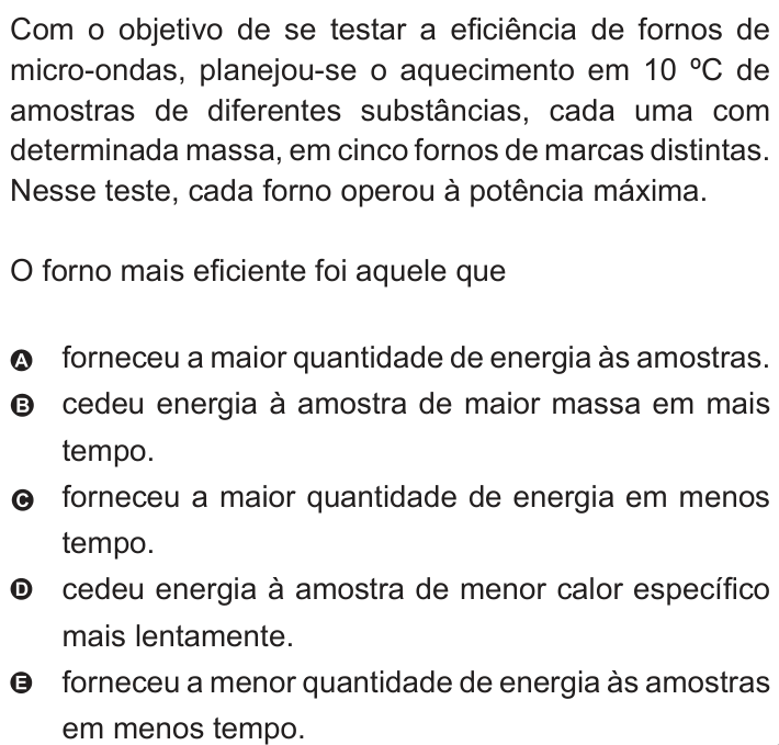 Questão 52 no caderno Azul do ENEM 2010