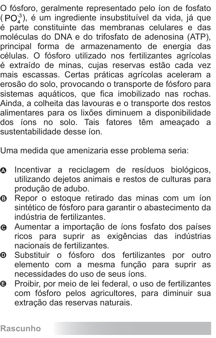 Questão 53 no caderno Azul do ENEM 2010