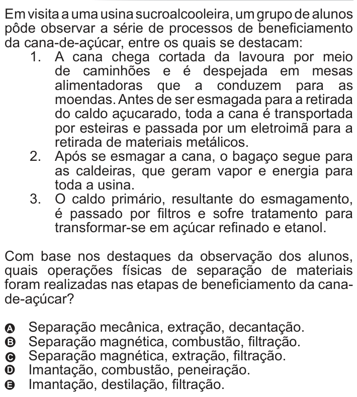 Questão 55 no caderno Azul do ENEM 2010