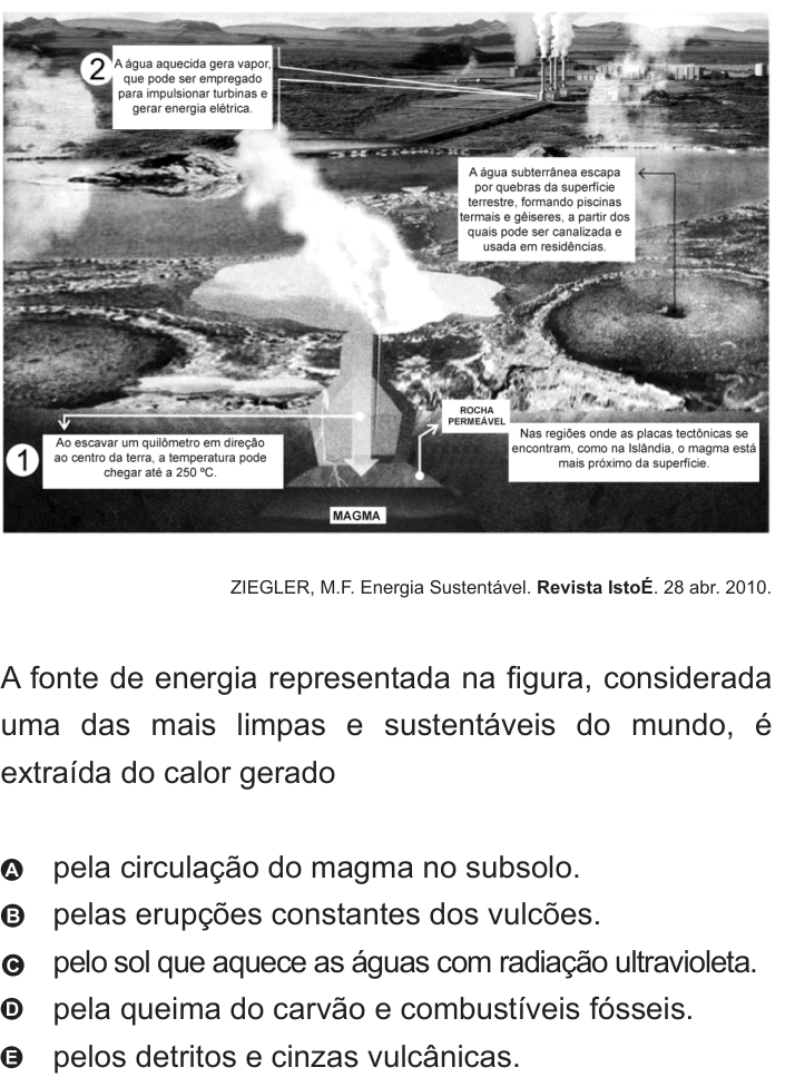Questão 56 no caderno Azul do ENEM 2010