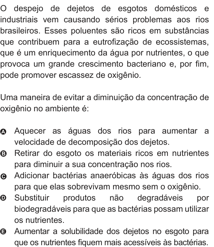 Questão 57 no caderno Azul do ENEM 2010