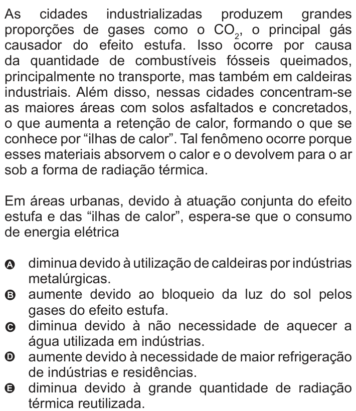 Questão 59 no caderno Azul do ENEM 2010