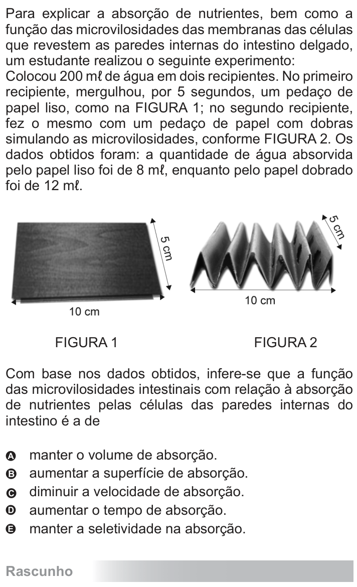 Questão 62 no caderno Azul do ENEM 2010