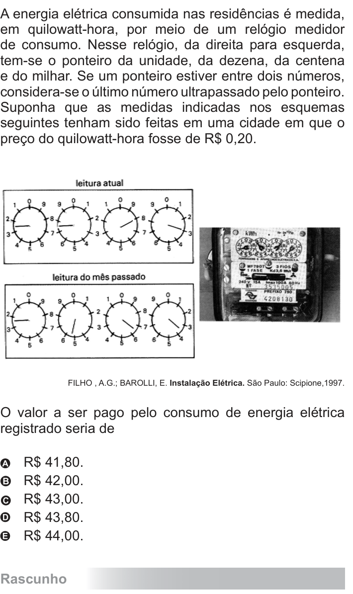 Questão 68 no caderno Azul do ENEM 2010