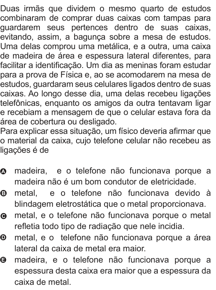 Questão 78 no caderno Azul do ENEM 2010