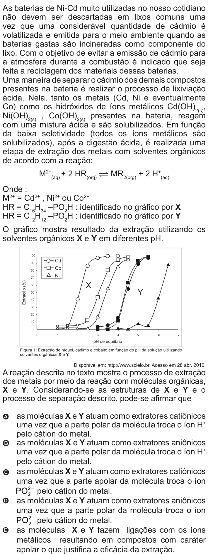 Questão 82 no caderno Azul do ENEM 2010