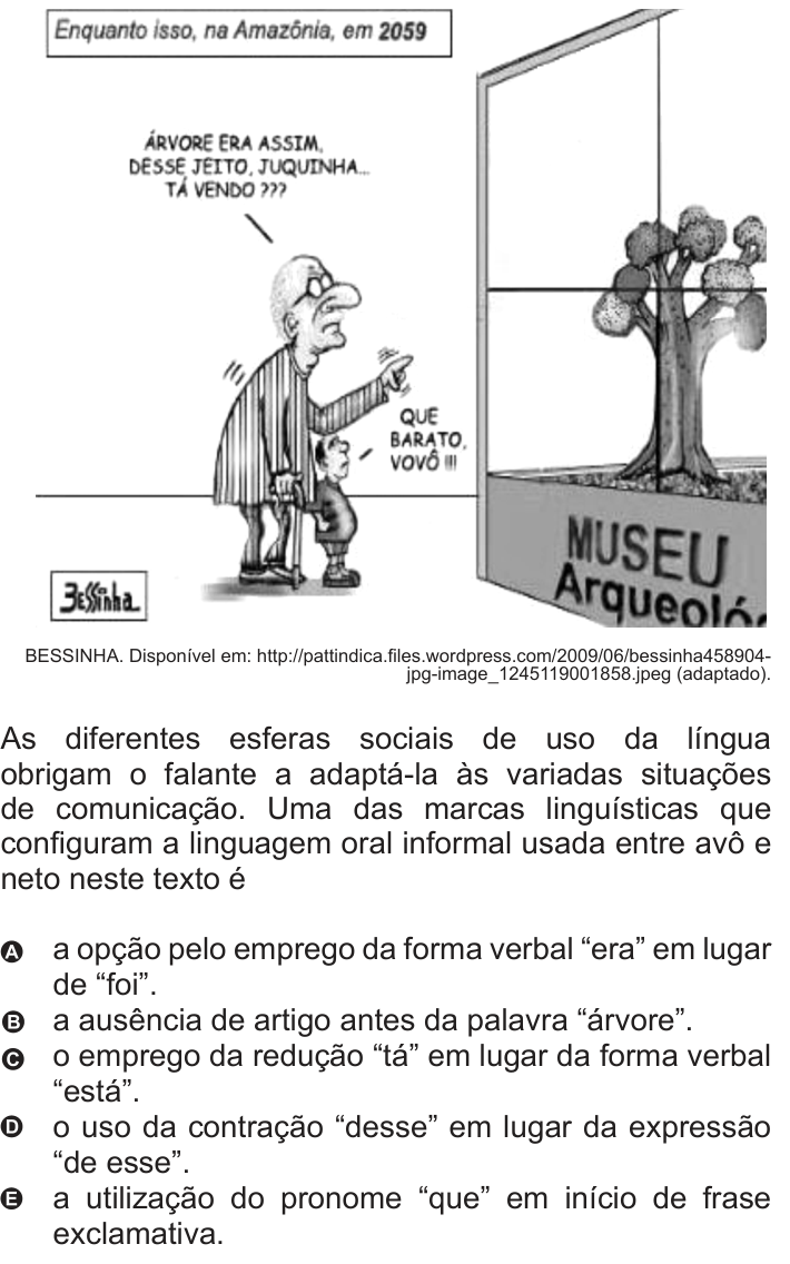Questão 96 no caderno Azul do ENEM 2010