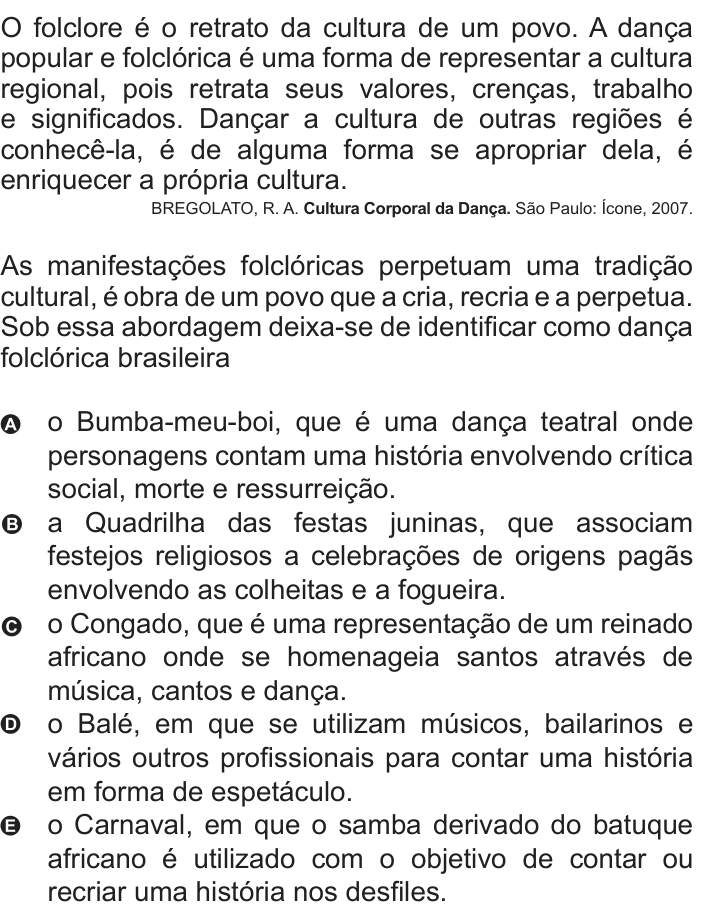 Questão 106 no caderno Azul do ENEM 2010