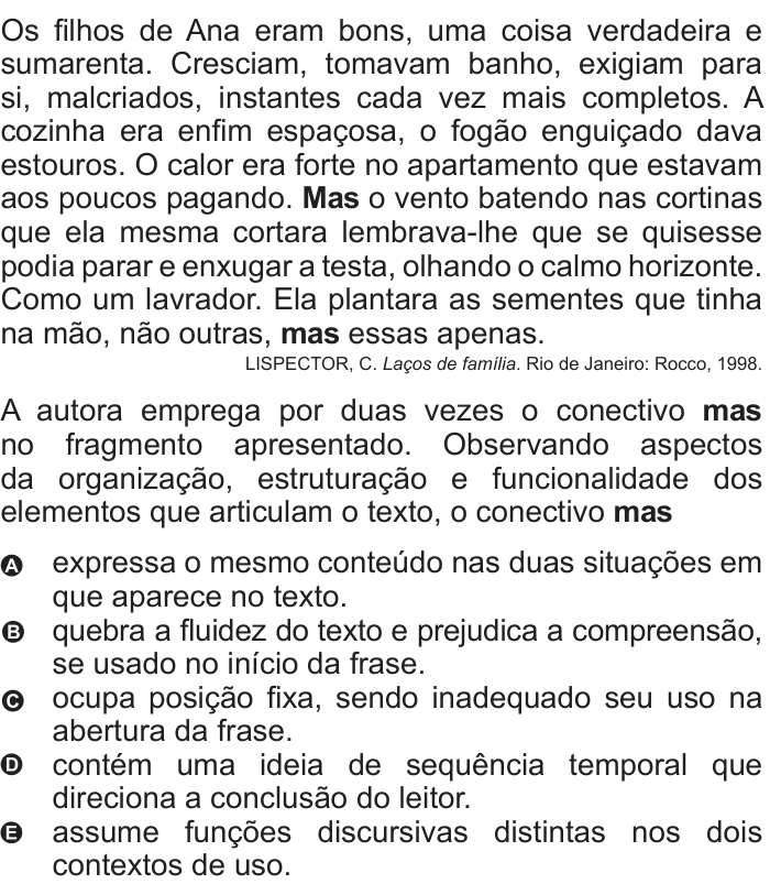 Questão 113 no caderno Azul do ENEM 2010