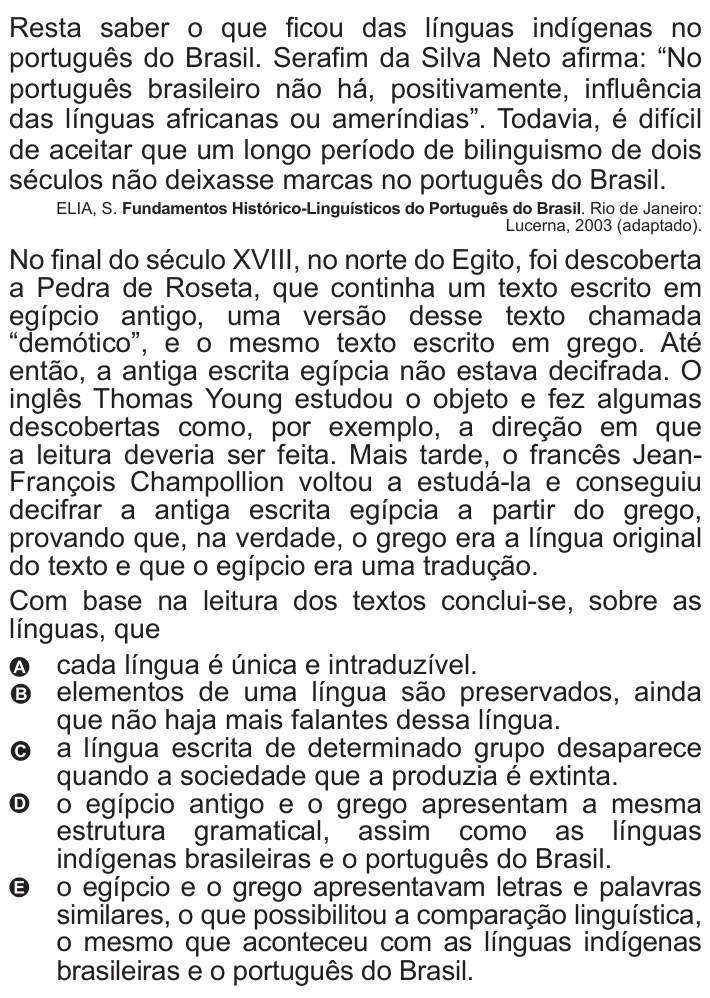 Questão 115 no caderno Azul do ENEM 2010