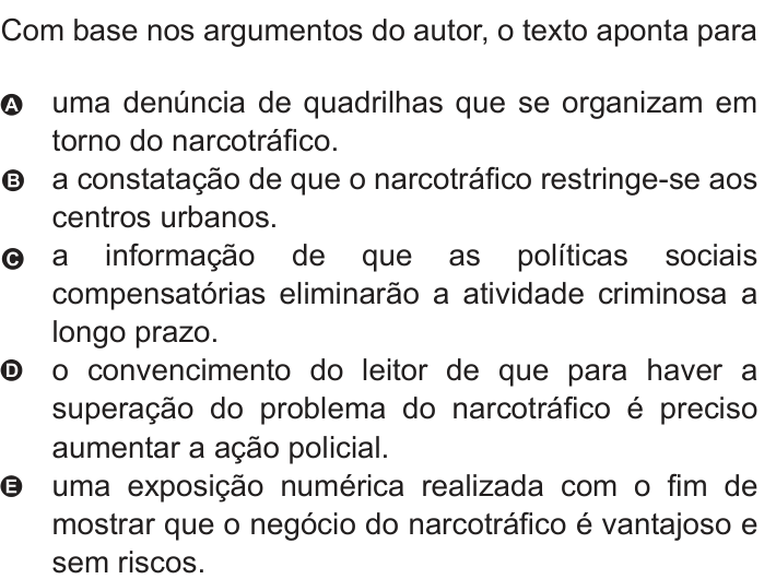 Questão 125 no caderno Azul do ENEM 2010