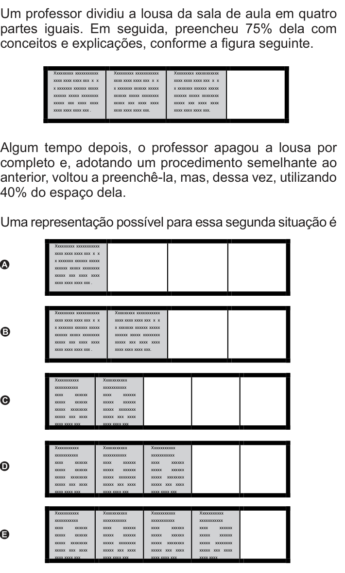 Questão 136 no caderno Azul do ENEM 2010
