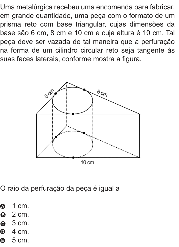 Questão 164 no caderno Azul do ENEM 2010