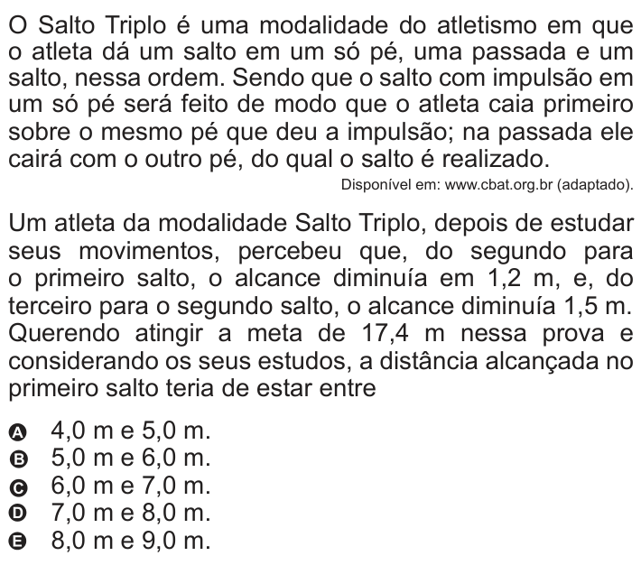 Questão 169 no caderno Azul do ENEM 2010