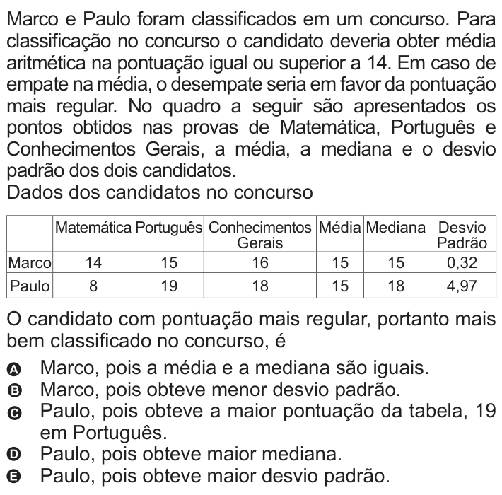 Questão 170 no caderno Azul do ENEM 2010