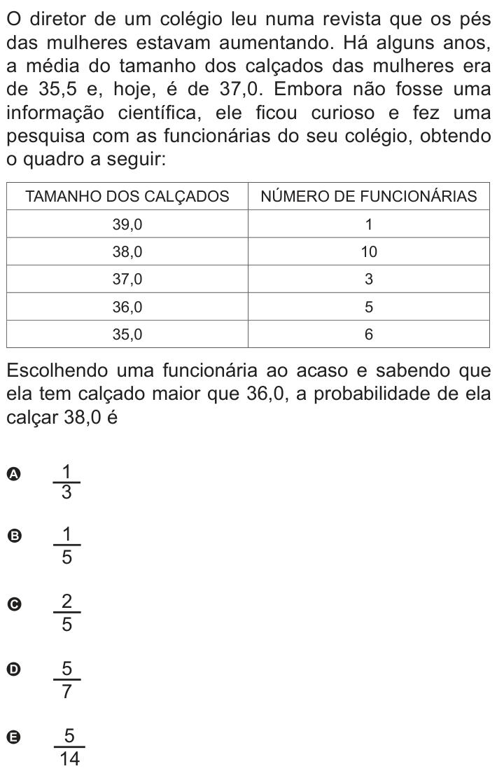 Questão 174 no caderno Azul do ENEM 2010