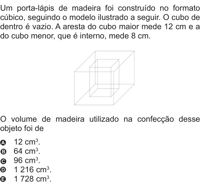 Questão 178 no caderno Azul do ENEM 2010