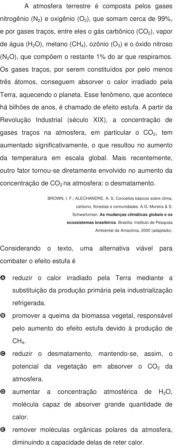 Questão 1 no caderno Azul do ENEM 2009