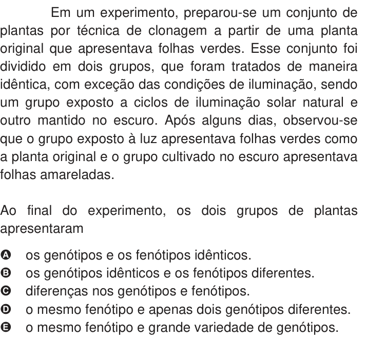 Questão 4 no caderno Azul do ENEM 2009