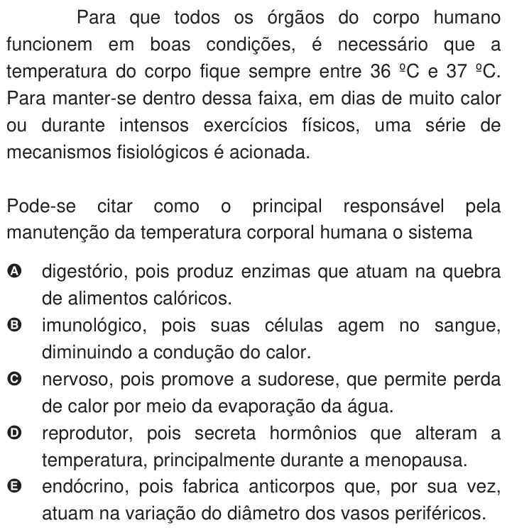 Questão 11 no caderno Azul do ENEM 2009