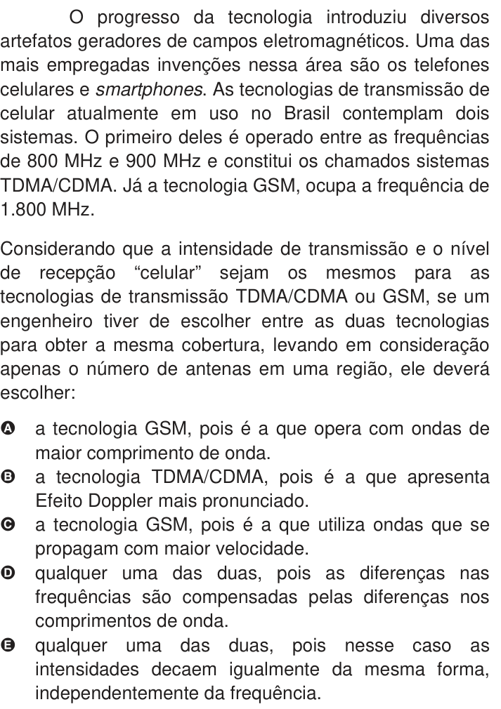 Questão 31 no caderno Azul do ENEM 2009