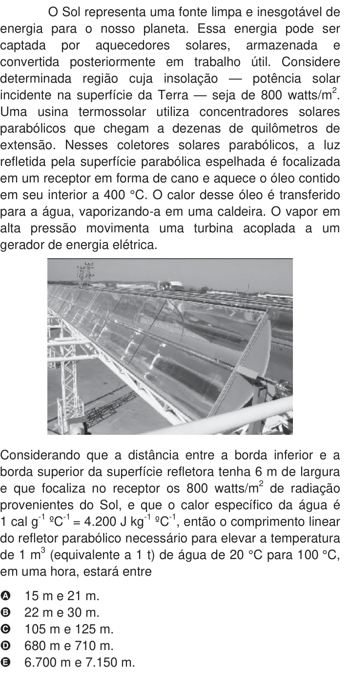 Questão 35 no caderno Azul do ENEM 2009