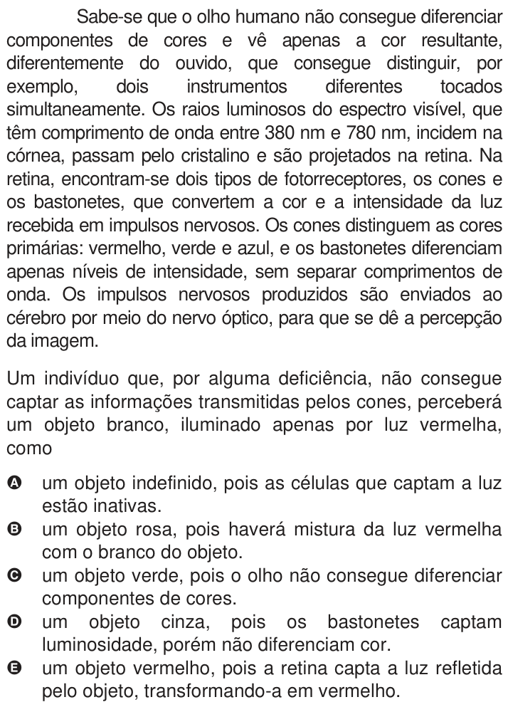 Questão 37 no caderno Azul do ENEM 2009