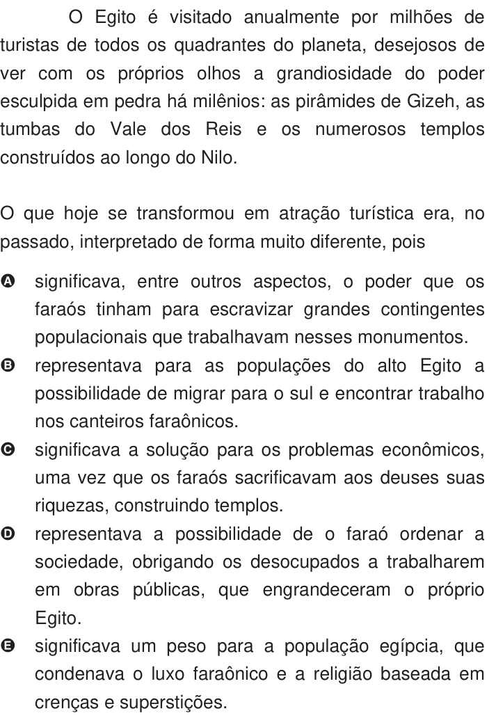 Questão 46 no caderno Azul do ENEM 2009
