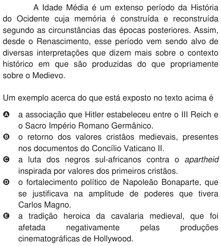 Questão 49 no caderno Azul do ENEM 2009