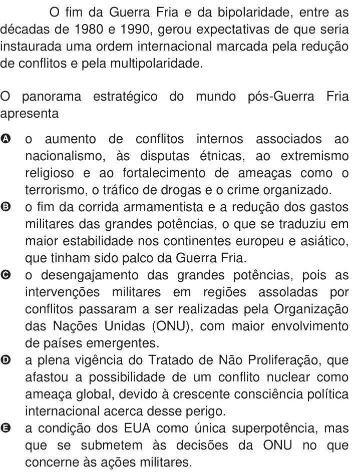 Questão 55 no caderno Azul do ENEM 2009