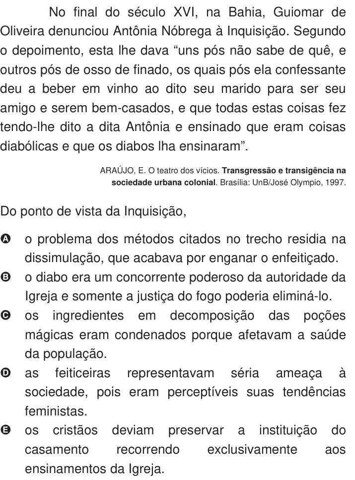 Questão 63 no caderno Azul do ENEM 2009