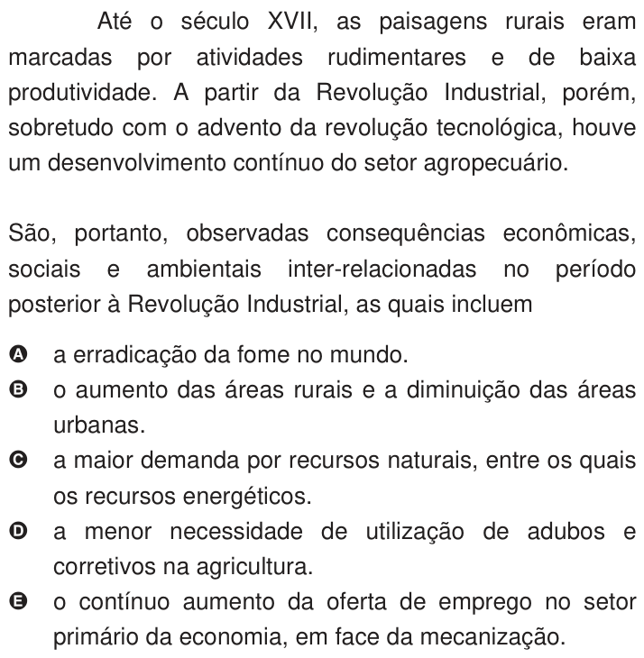 Questão 68 no caderno Azul do ENEM 2009