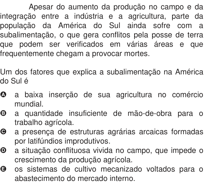 Questão 76 no caderno Azul do ENEM 2009