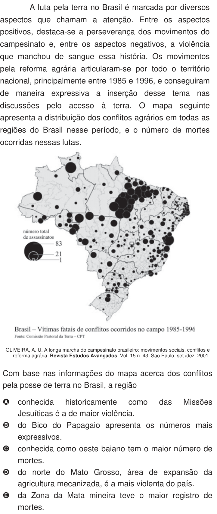 Questão 77 no caderno Azul do ENEM 2009