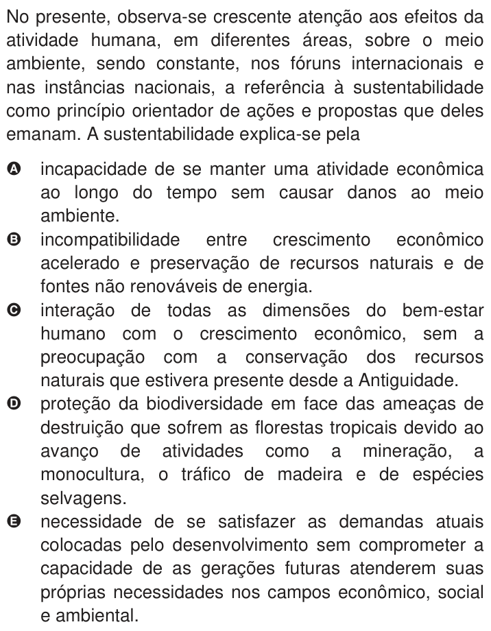 Questão 81 no caderno Azul do ENEM 2009