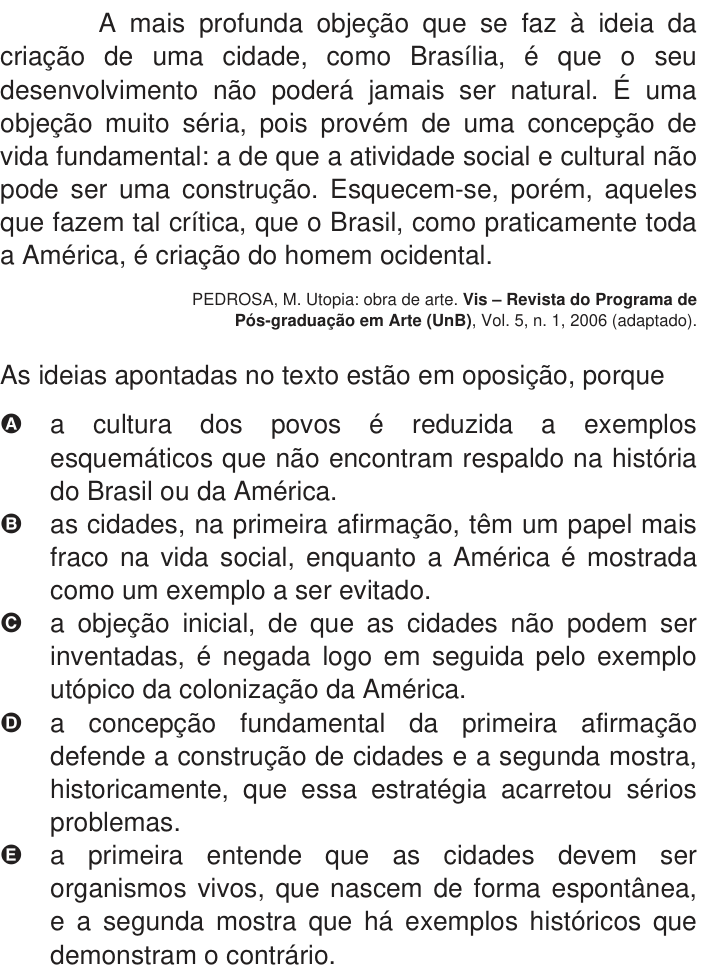Questão 89 no caderno Azul do ENEM 2009