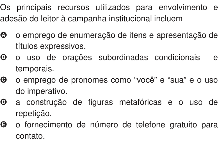 Questão 96 no caderno Azul do ENEM 2009