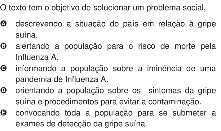 Questão 97 no caderno Azul do ENEM 2009