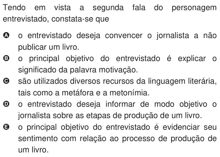 Questão 100 no caderno Azul do ENEM 2009