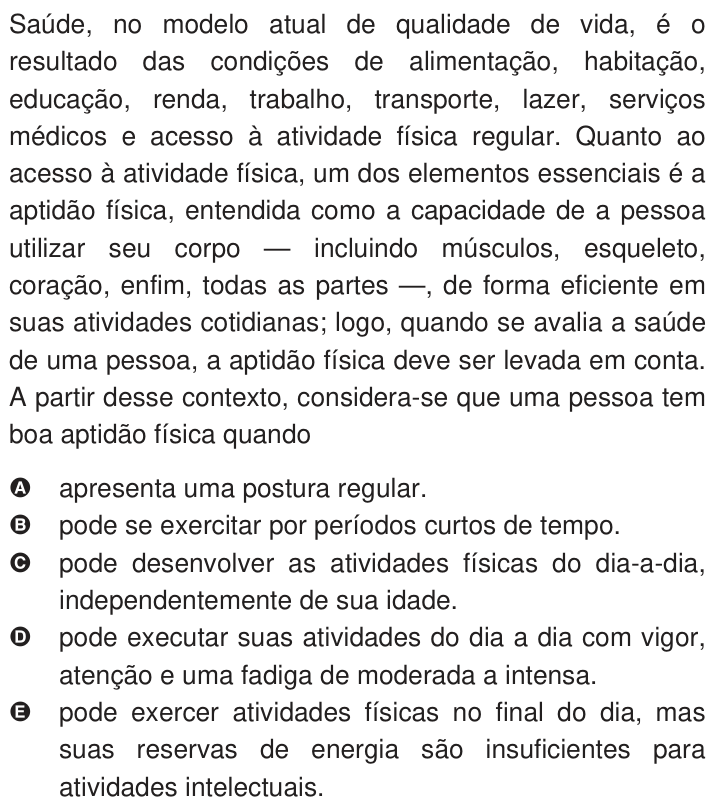 Questão 103 no caderno Azul do ENEM 2009